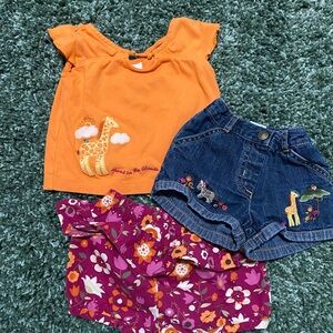 Gymboree Orange and Purple Kids Matching Set